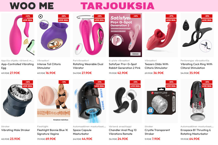 WooMe – tarjouksia seksileluista